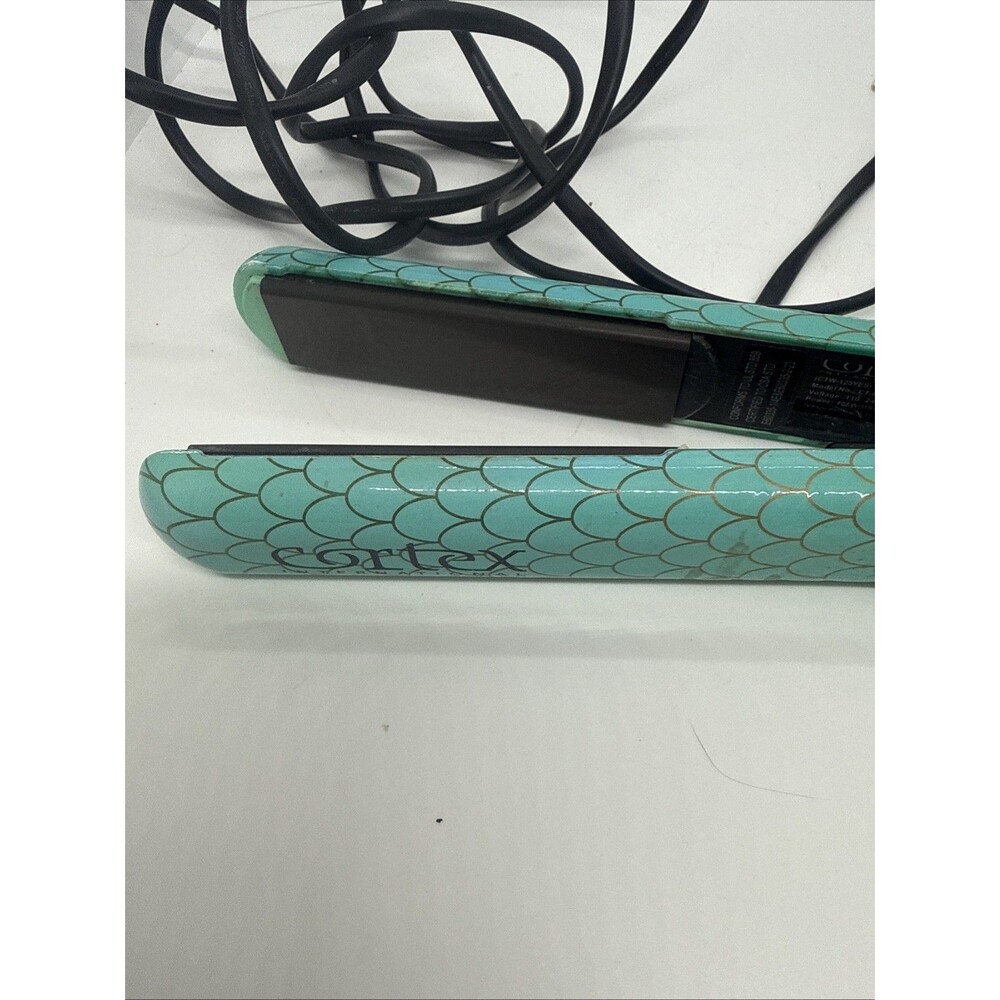 Cortex International Ceramic Flat Iron CT-038C Mermaid Scales Turquoise 1" - Picture 2 of 8